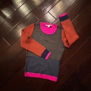 Diane Von Furstenberg DVF Wool Crewneck Geometric Print Sweater Size Small